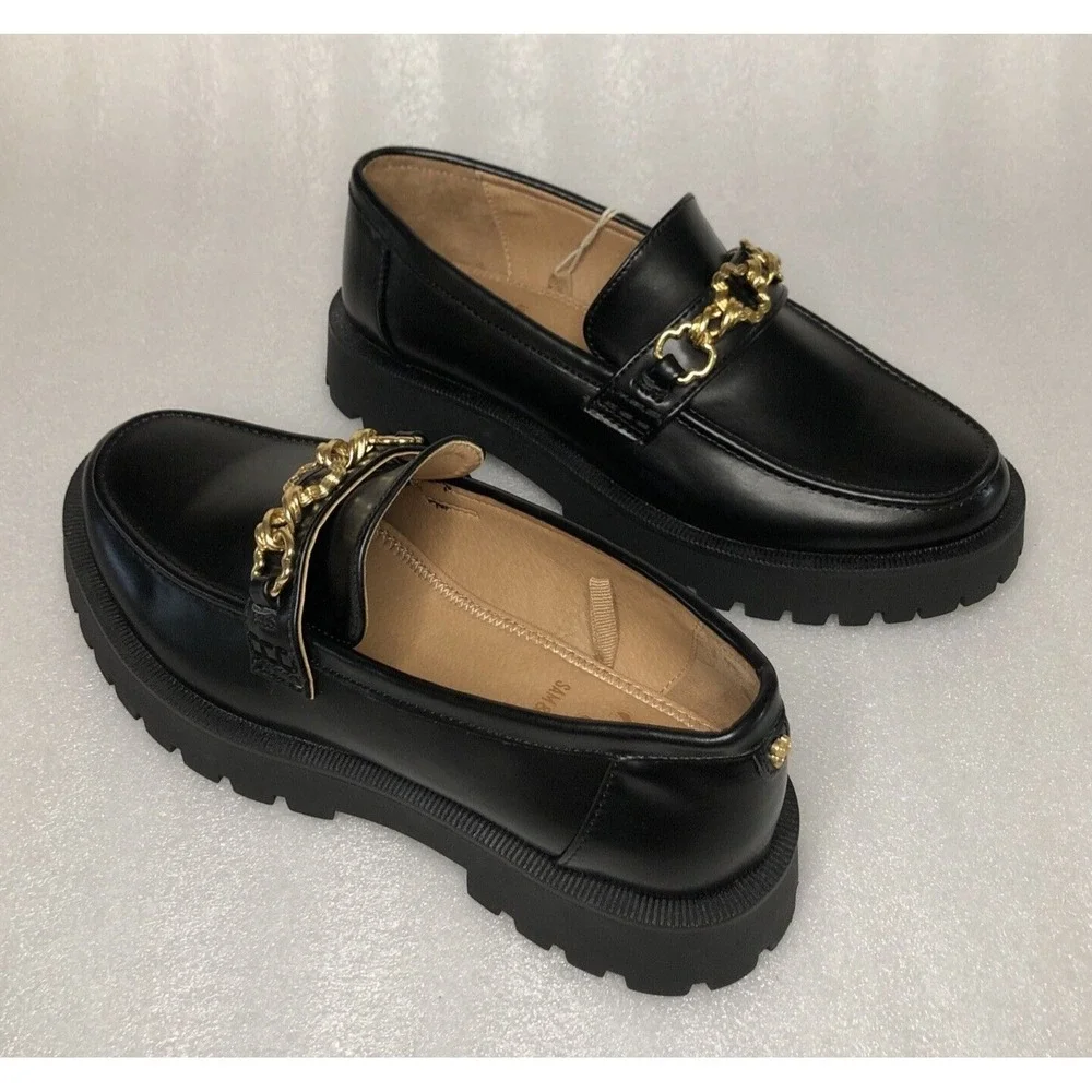 Sam & Libby Women's Black Rylan Lug Sole Loafer Low Top Slip-On 8.5 NEW - Picture 2 of 16